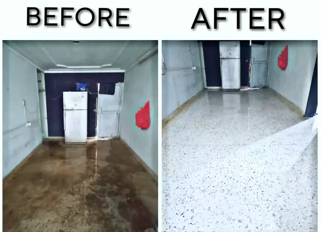 Terrazzo floor polishing